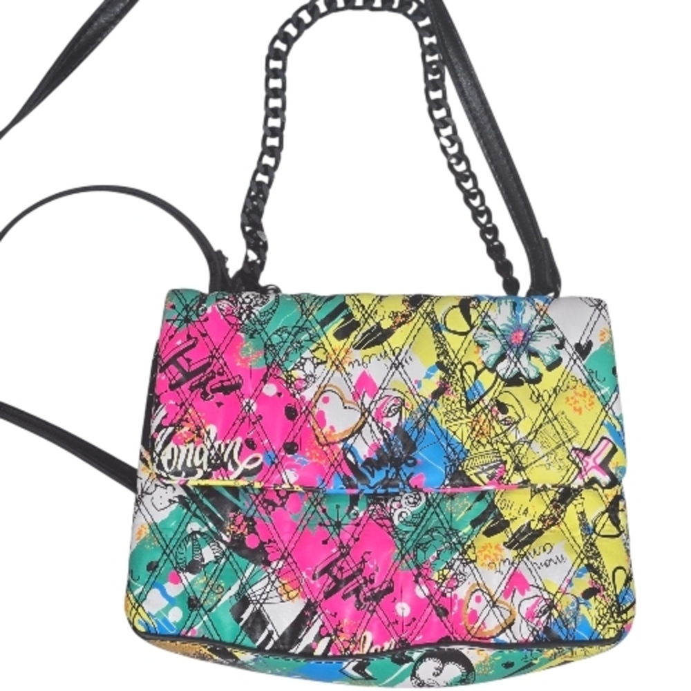 Aldo Multicolor Quilted Graffiti Crossbody Bag